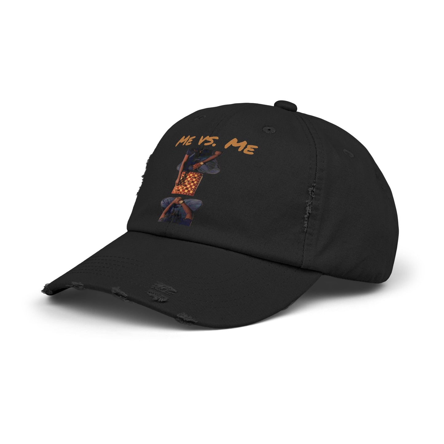 'Me vs. Me' Distressed Cap