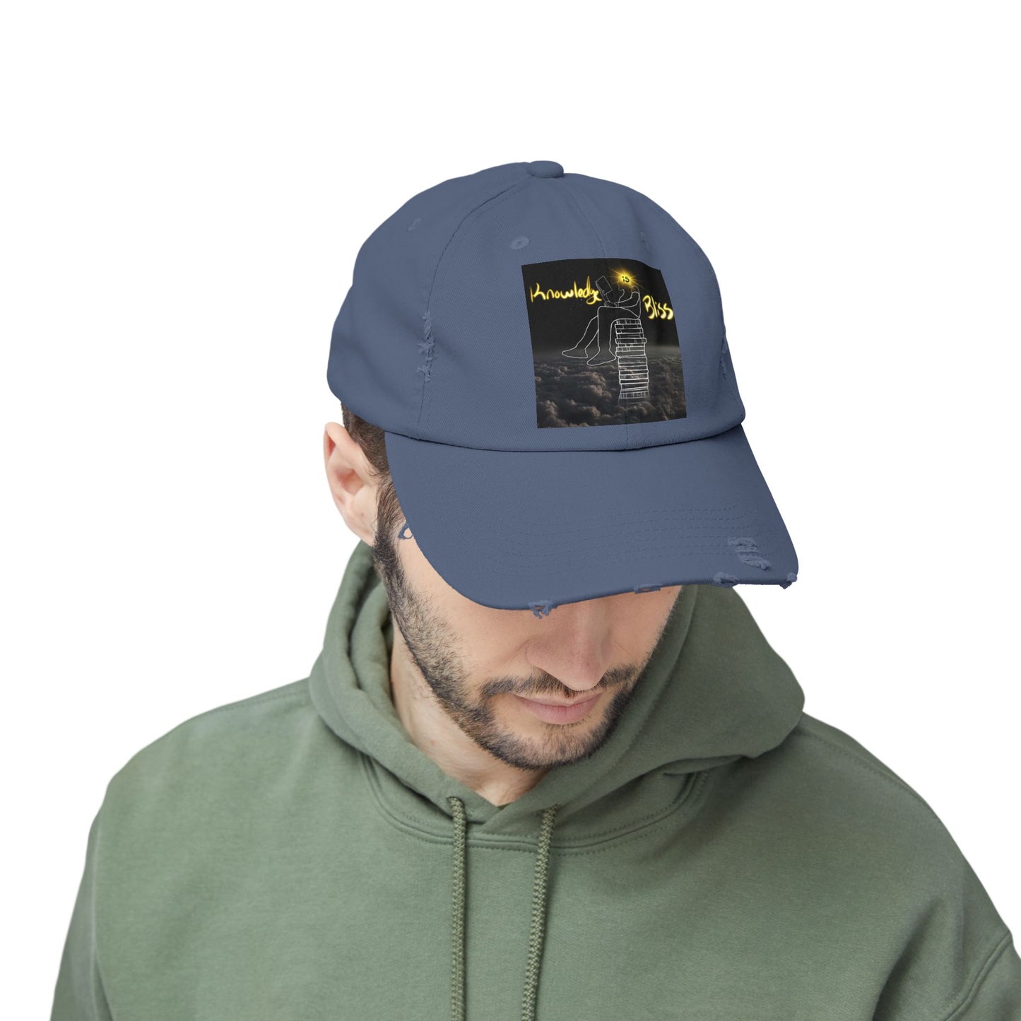 'Knowledge is Bliss' Distressed Cap