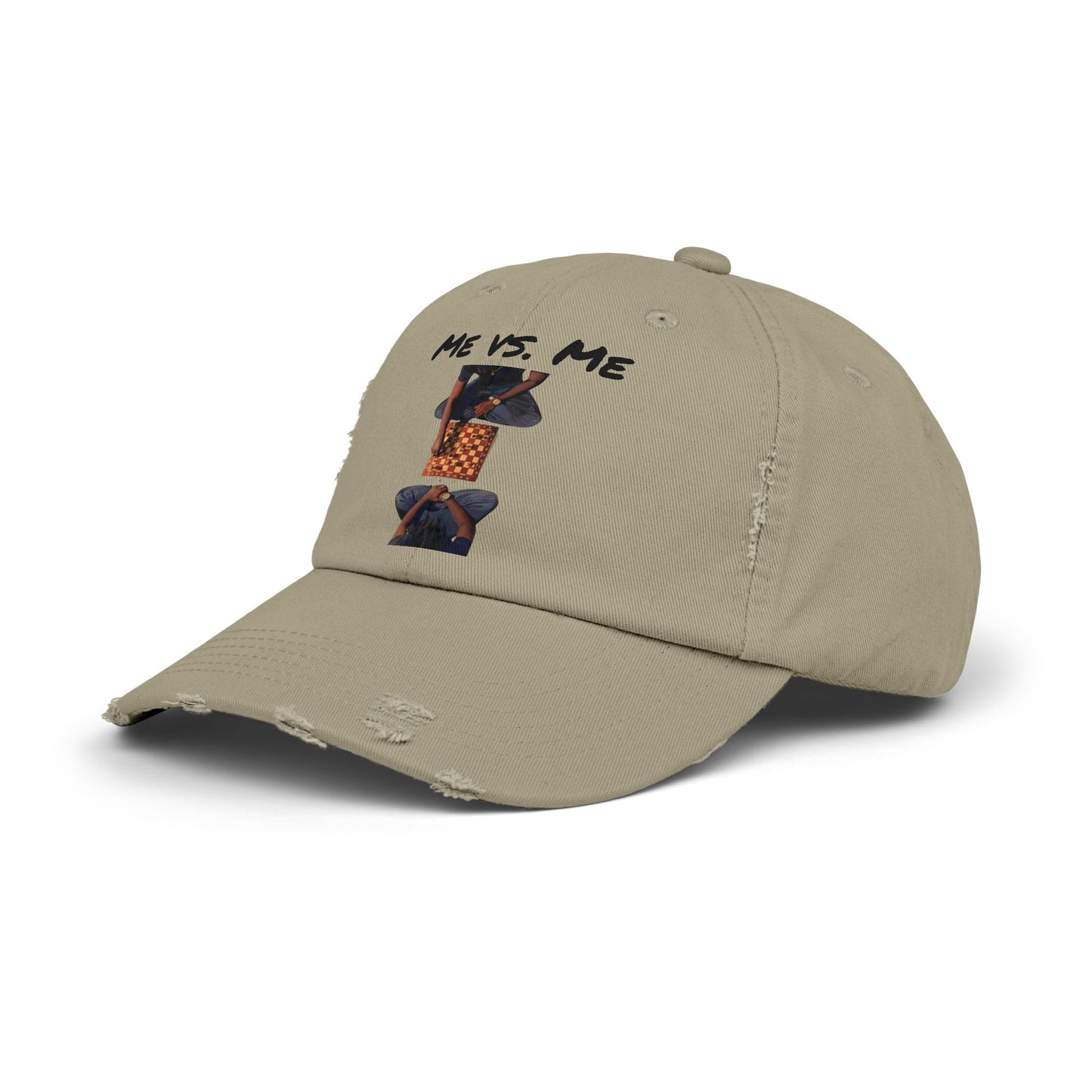 'Me vs. Me' Distressed Cap