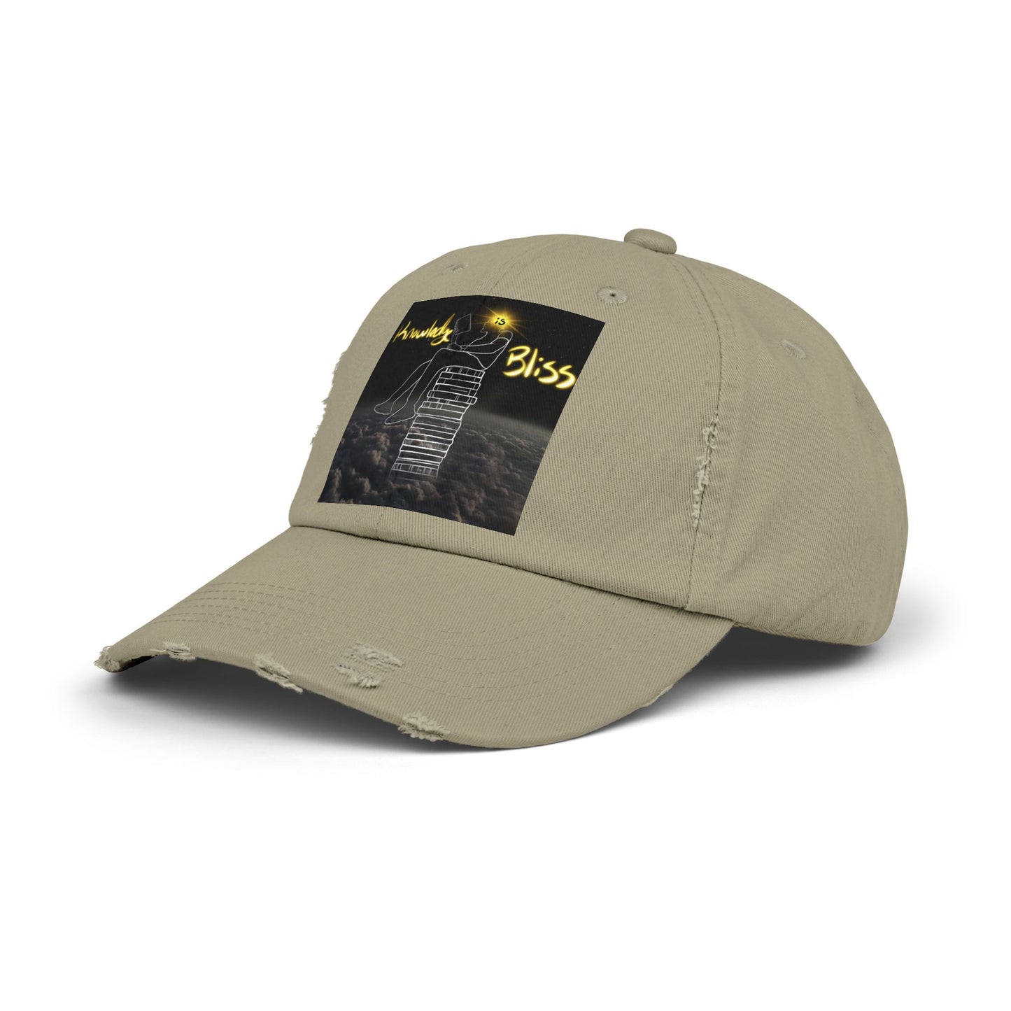 'Knowledge is Bliss' Distressed Cap