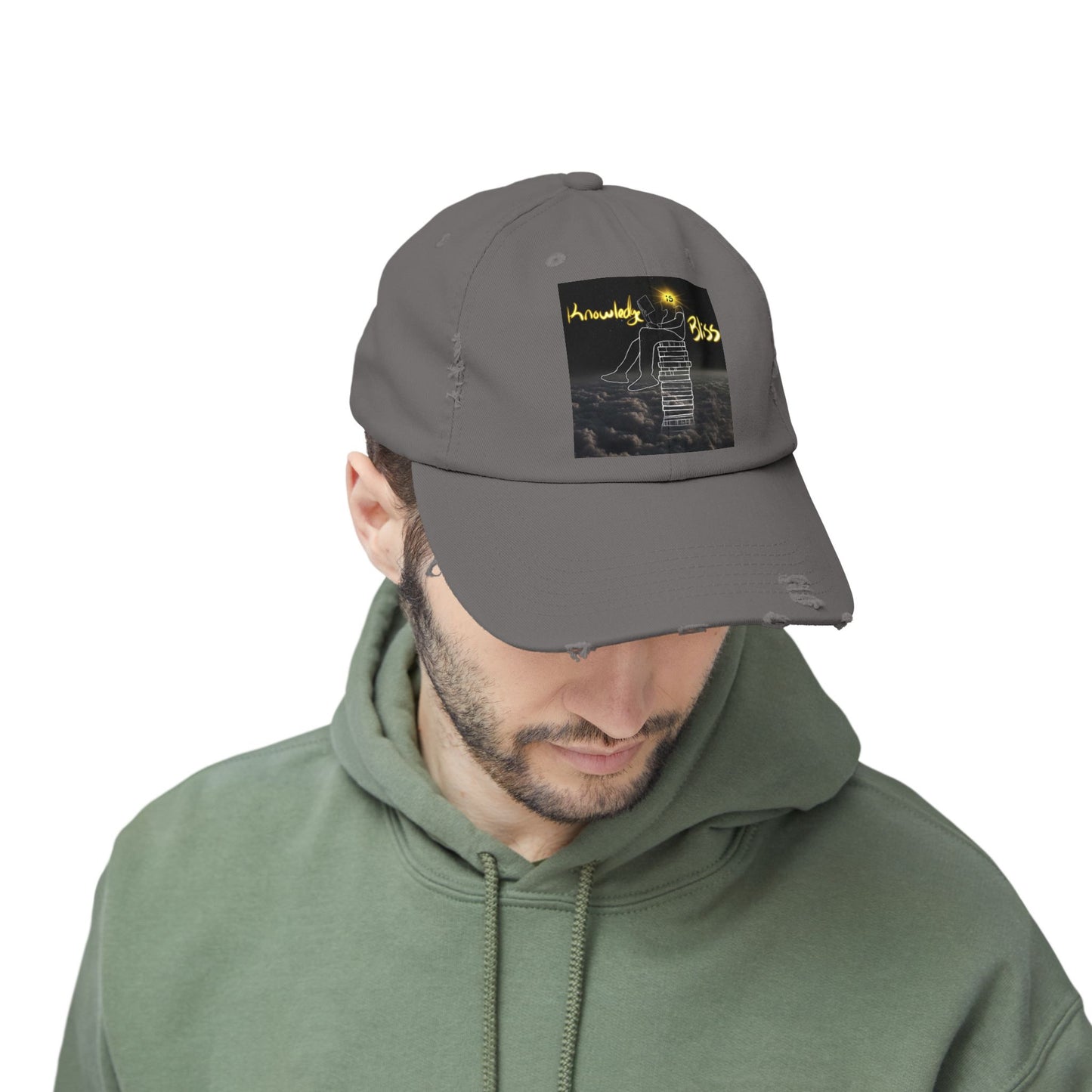 'Knowledge is Bliss' Distressed Cap
