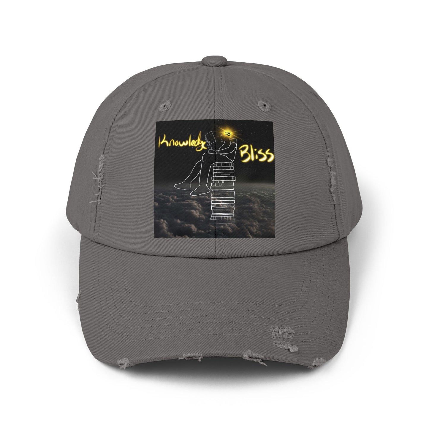 'Knowledge is Bliss' Distressed Cap