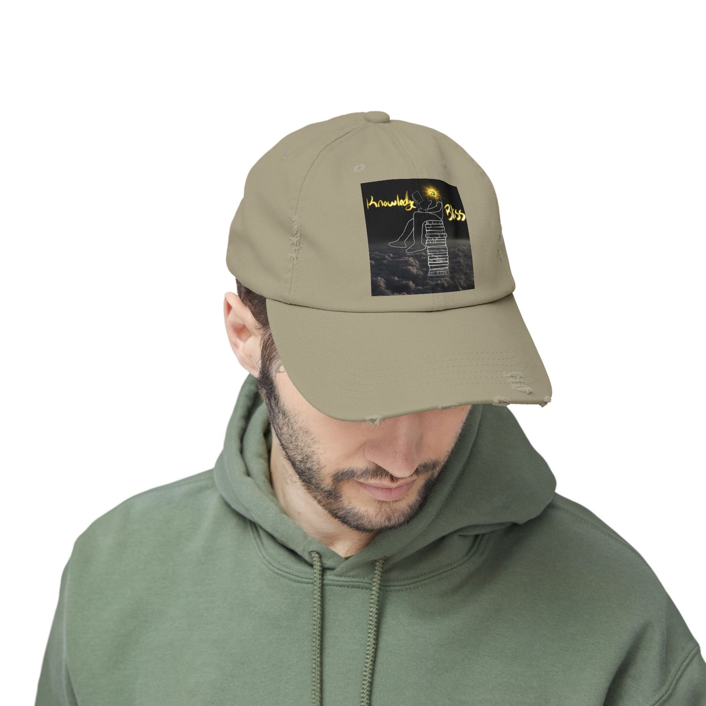 'Knowledge is Bliss' Distressed Cap