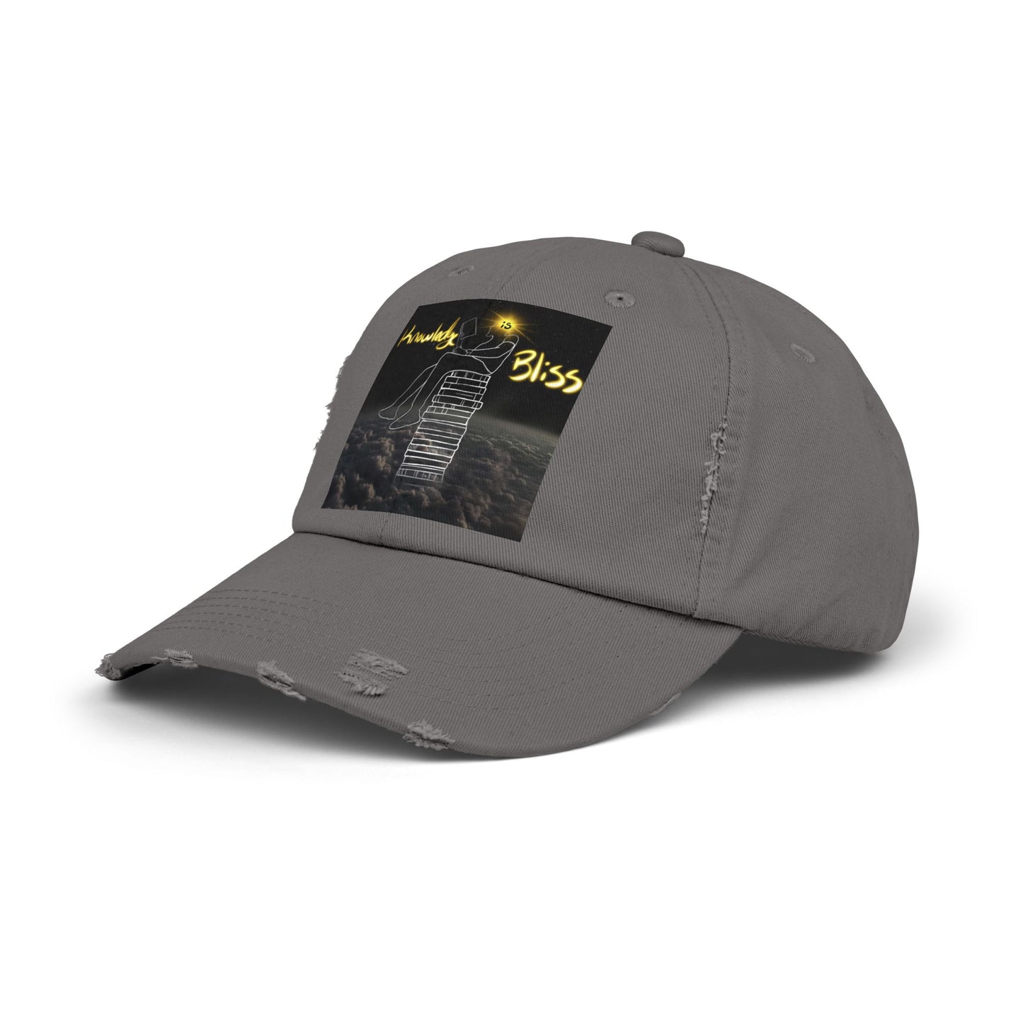 'Knowledge is Bliss' Distressed Cap
