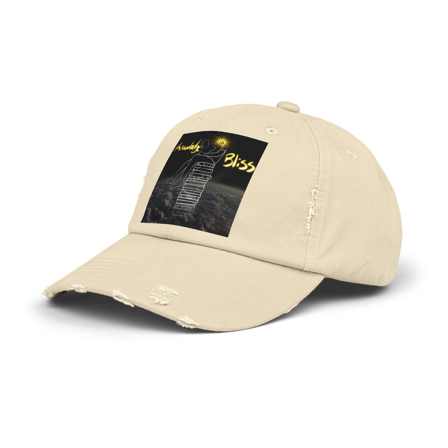 'Knowledge is Bliss' Distressed Cap