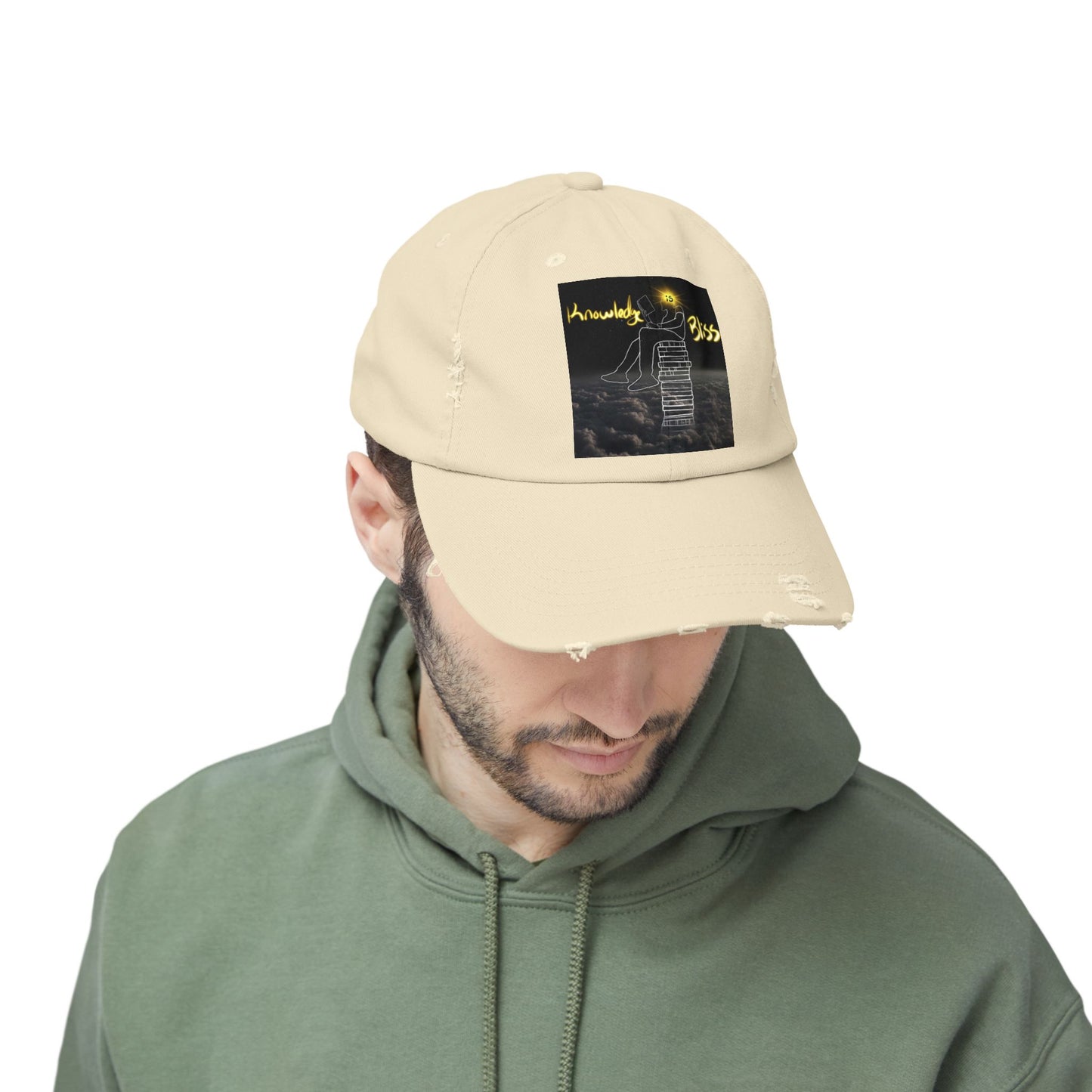 'Knowledge is Bliss' Distressed Cap