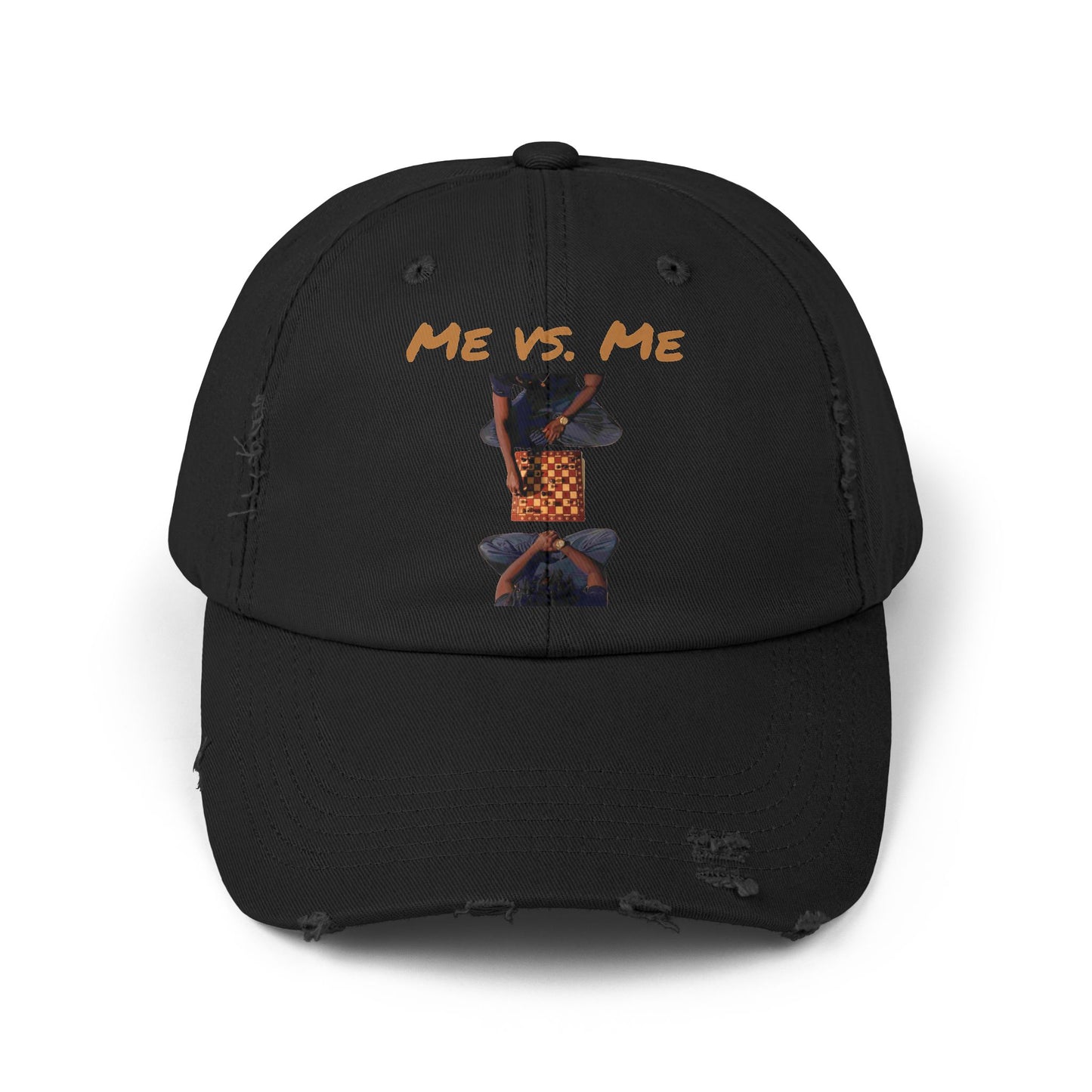 'Me vs. Me' Distressed Cap