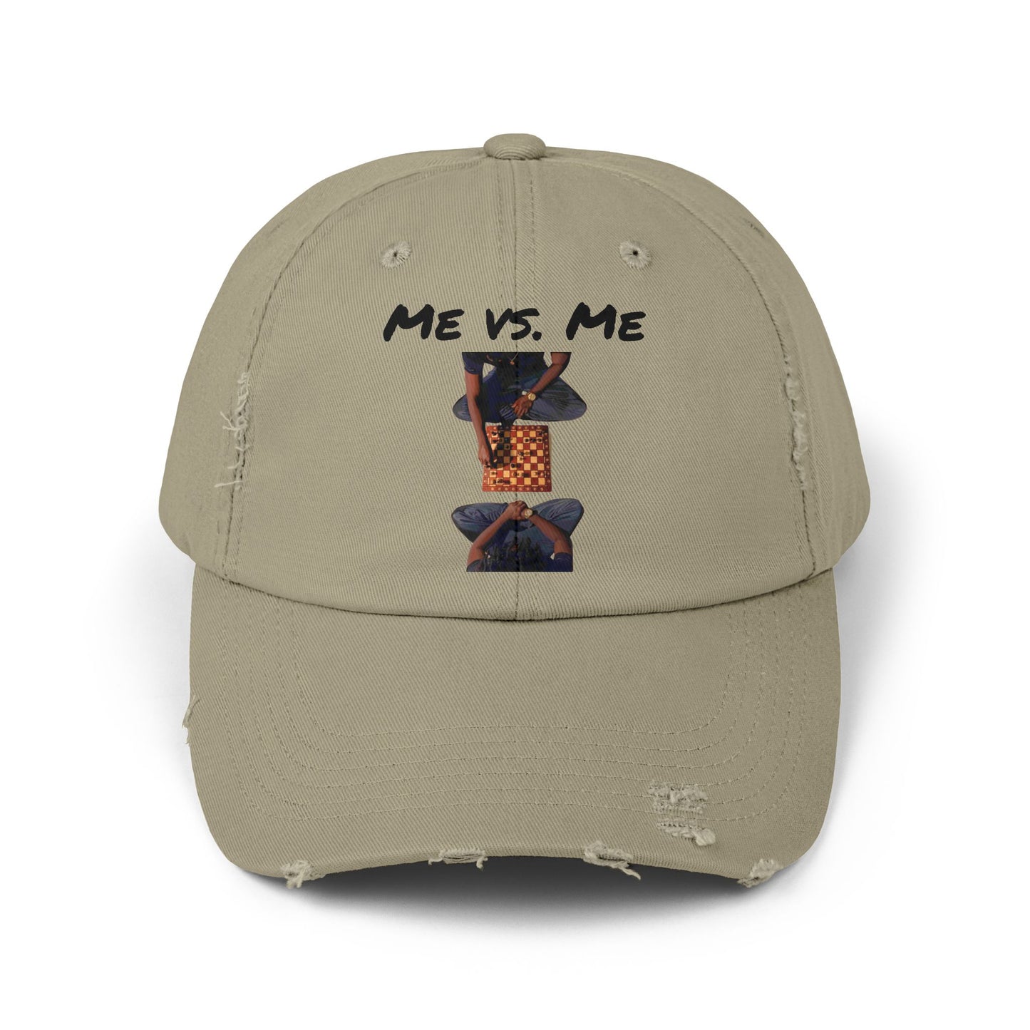 'Me vs. Me' Distressed Cap