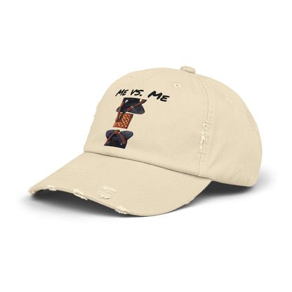 'Me vs. Me' Distressed Cap