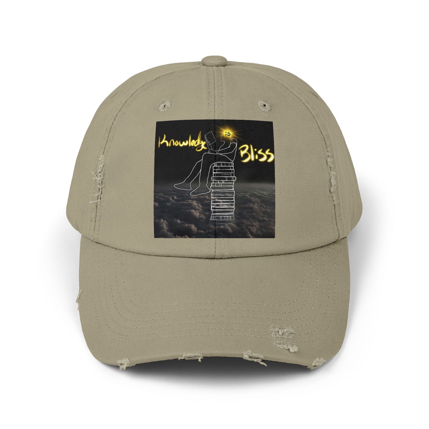 'Knowledge is Bliss' Distressed Cap