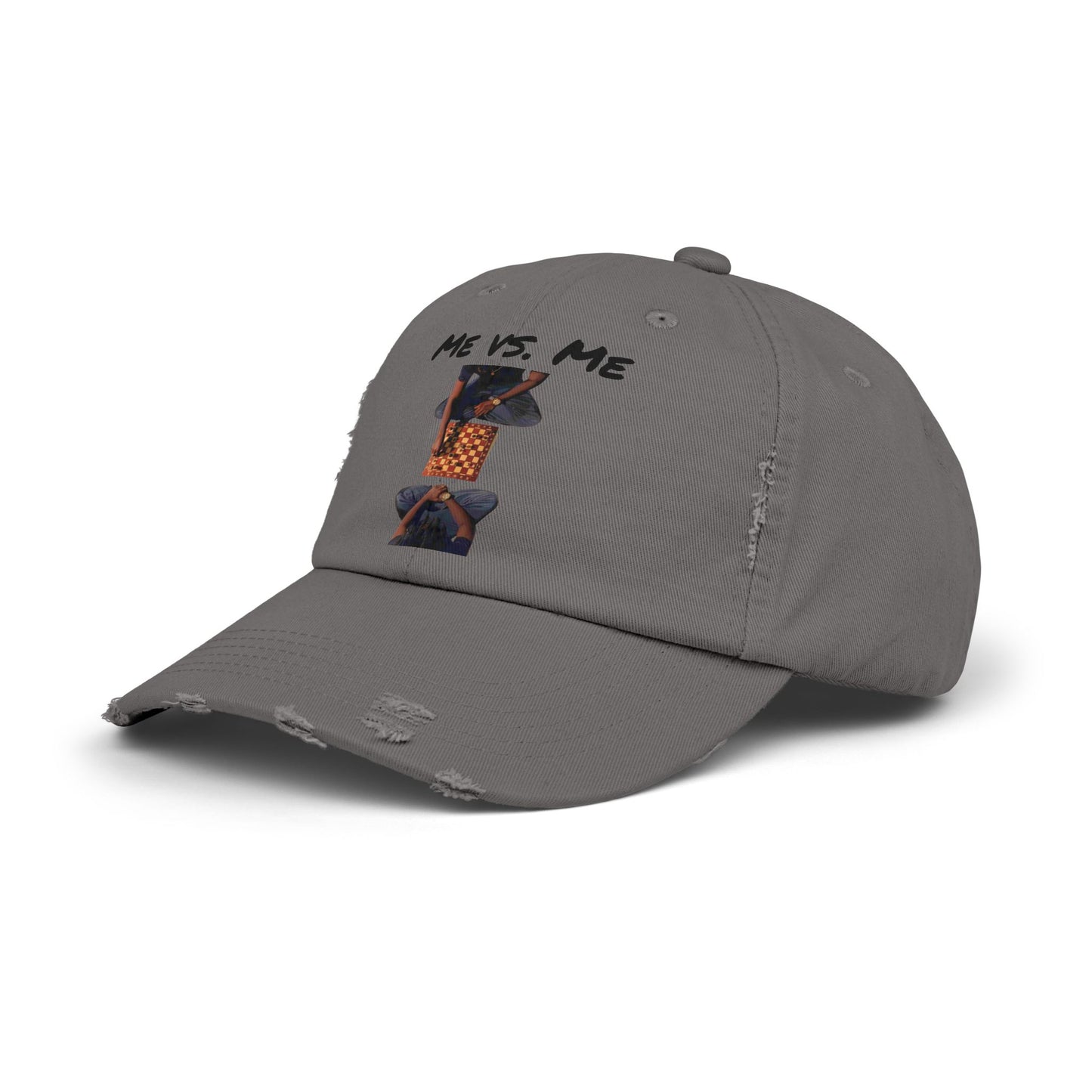 'Me vs. Me' Distressed Cap