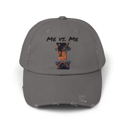 'Me vs. Me' Distressed Cap