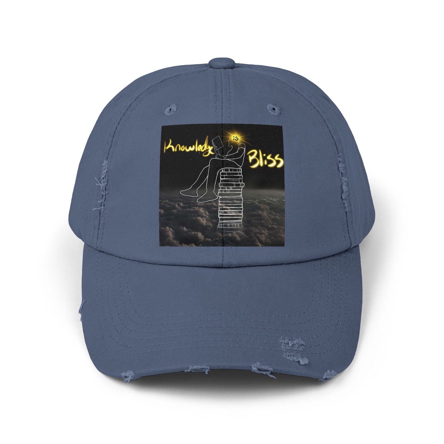 'Knowledge is Bliss' Distressed Cap