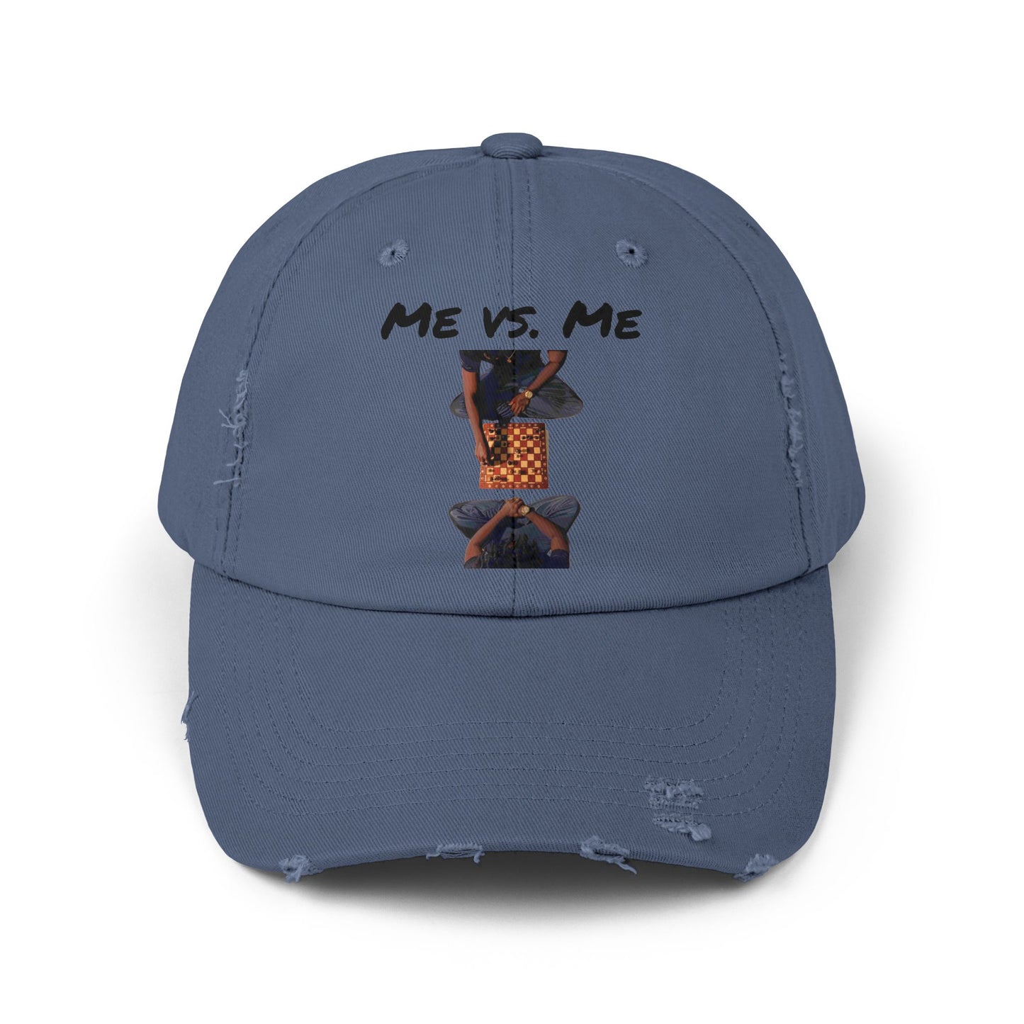 'Me vs. Me' Distressed Cap