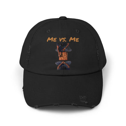 'Me vs. Me' Distressed Cap